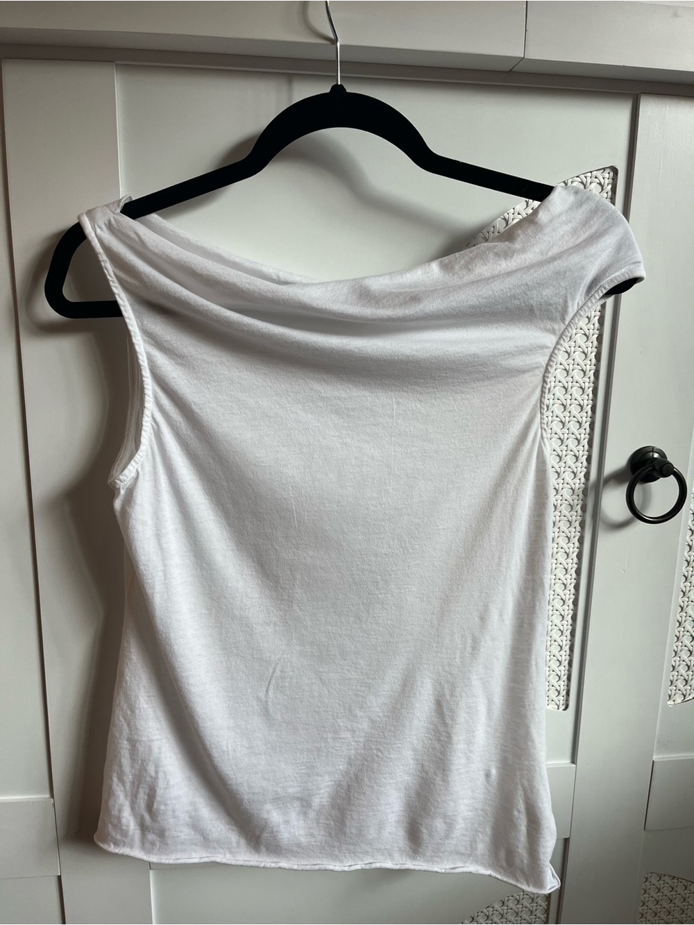 James Perse White Women's Boatneck Tank Top - Classic Casual